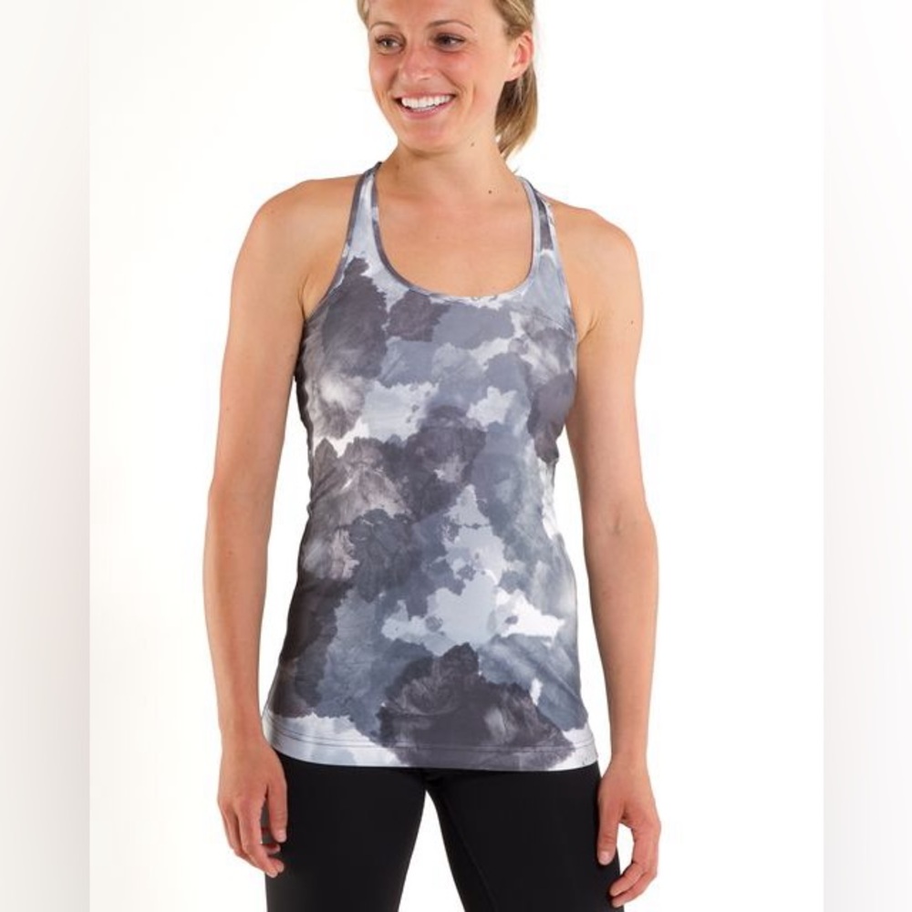 Lululemon, Cool Racerback White Coal Tinted Canvas, 6